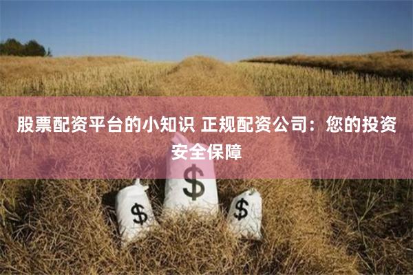 股票配资平台的小知识 正规配资公司：您的投资安全保障